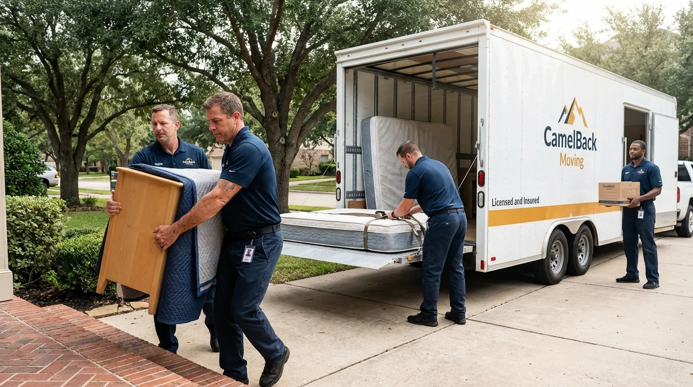 Crew loading residential truck for cross-state move from Mount Vernon, GA