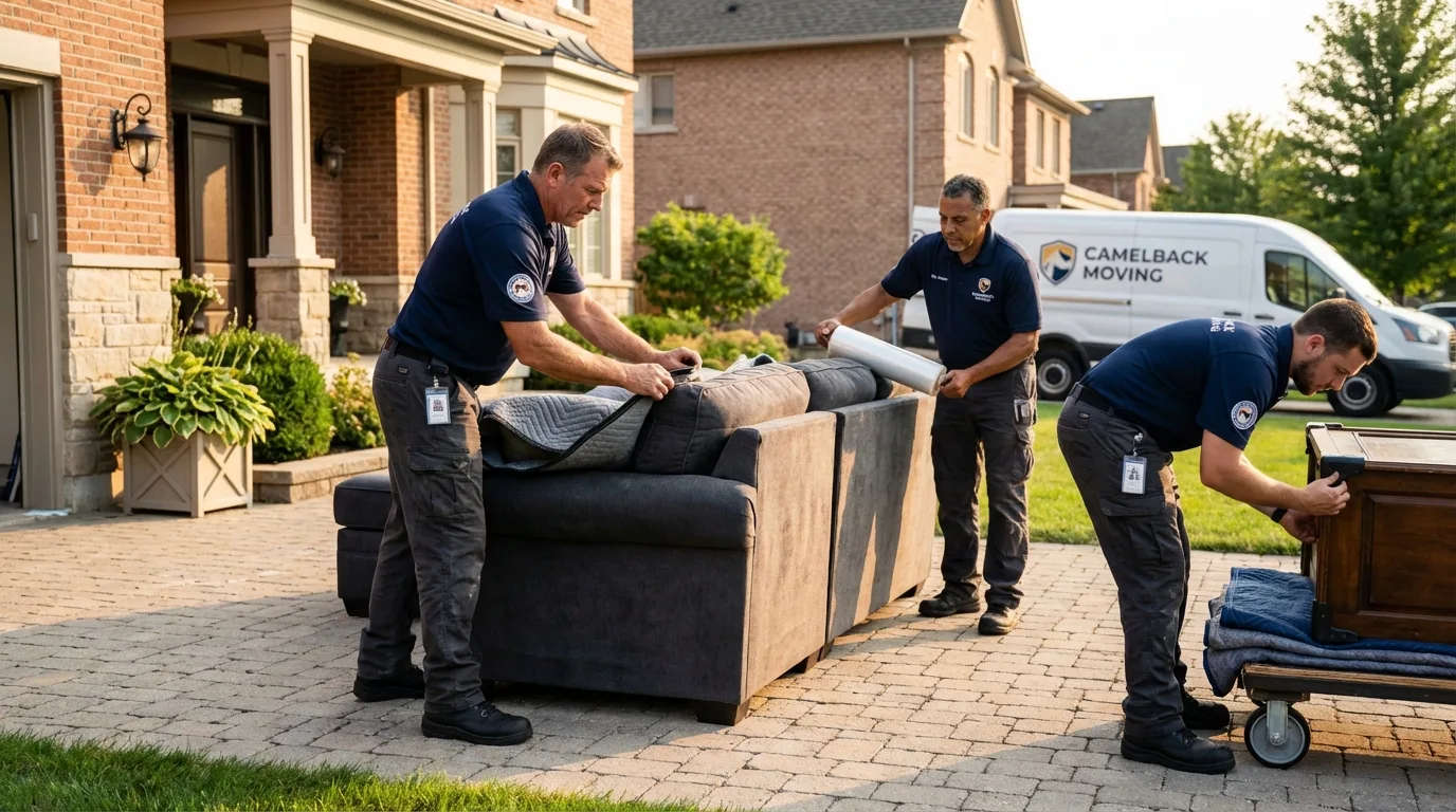 Large estate moving crew wrapping furniture in Mount Vernon, GA